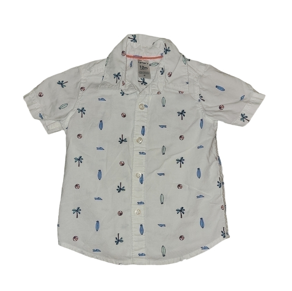 5/$25 Carter’s size 12 months short sleeve button down shirt